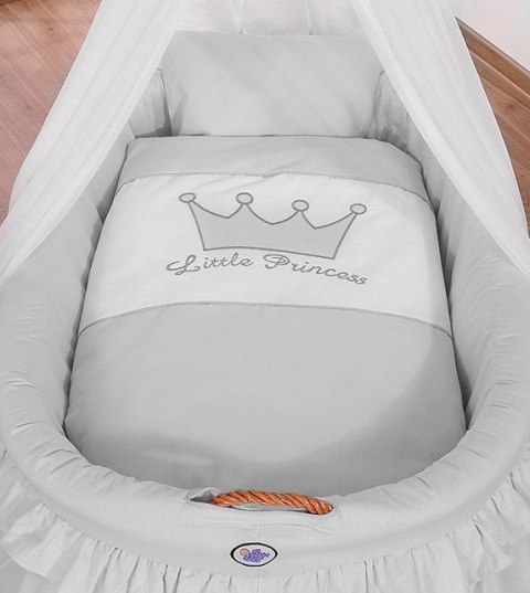 My Sweet Baby Kosz Mojżesza wiklinowy z baldachimem - Little Prince szary