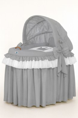 My Sweet Baby Kosz Mojżesza wiklinowy ze składaną budką - Little Prince antracyt