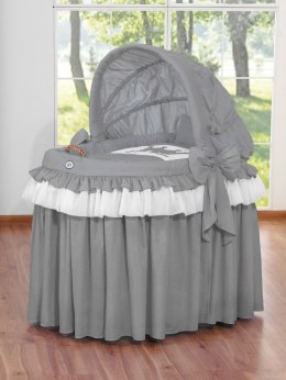 My Sweet Baby Kosz Mojżesza wiklinowy ze składaną budką - Little Prince antracyt