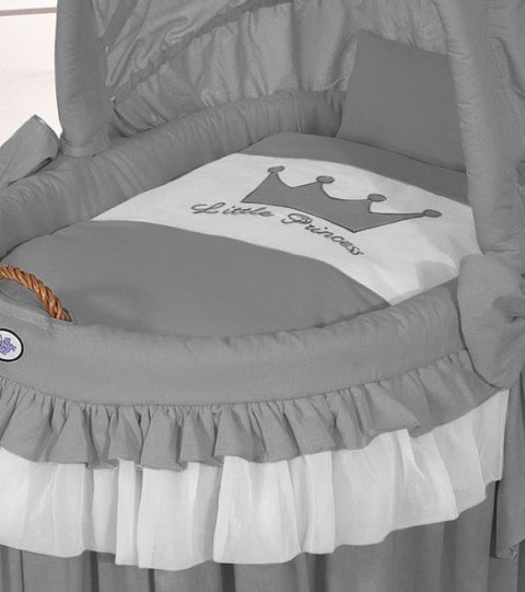 My Sweet Baby Kosz Mojżesza wiklinowy ze składaną budką - Little Prince antracyt