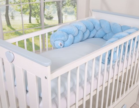 My Sweet Baby Ochraniacz warkocz pleciony MINKY do łóżeczka 180cm - niebieski