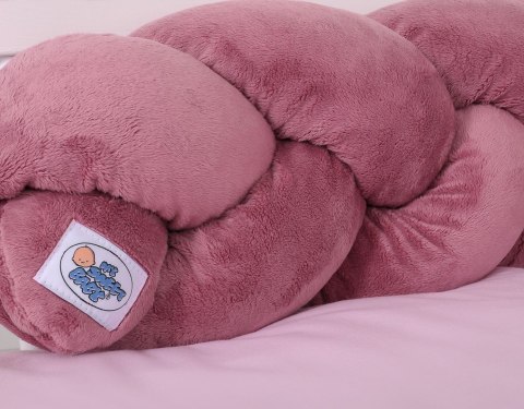 My Sweet Baby Ochraniacz warkocz pleciony MINKY do łóżeczka 180cm - róż retro