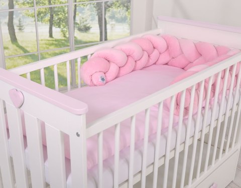 My Sweet Baby Ochraniacz warkocz pleciony MINKY do łóżeczka 180cm - różowy