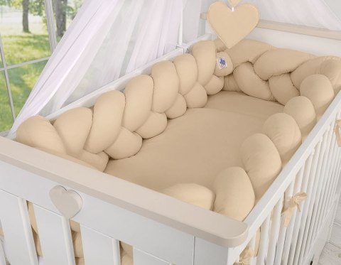 My Sweet Baby Ochraniacz warkocz pleciony do łóżeczka XXL - beżowy