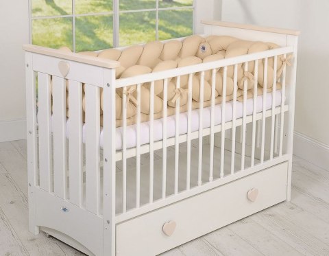 My Sweet Baby Ochraniacz warkocz pleciony do łóżeczka XXL - beżowy