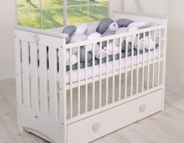 My Sweet Baby Ochraniacz warkocz pleciony do łóżeczka XXL - biały-szary-antracyt