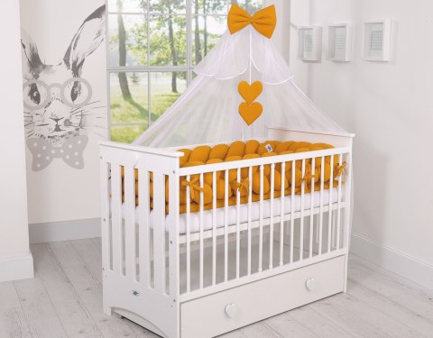 My Sweet Baby Ochraniacz warkocz pleciony do łóżeczka XXL - musztardowy