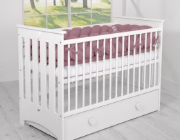 My Sweet Baby Ochraniacz warkocz pleciony do łóżeczka XXL - róż retro