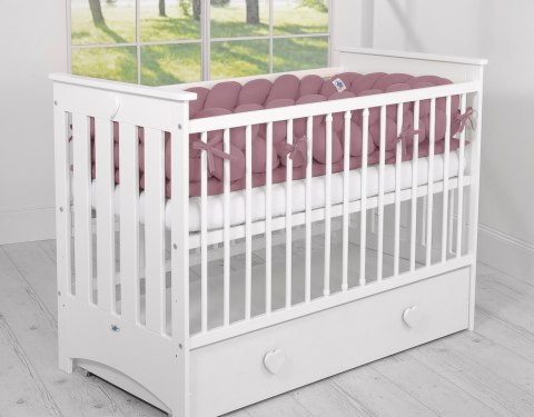 My Sweet Baby Ochraniacz warkocz pleciony do łóżeczka XXL - róż retro