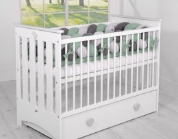 My Sweet Baby Ochraniacz warkocz pleciony do łóżeczka XXL - szałwia-szary-antracyt