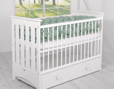 My Sweet Baby Ochraniacz warkocz pleciony do łóżeczka XXL - szałwia