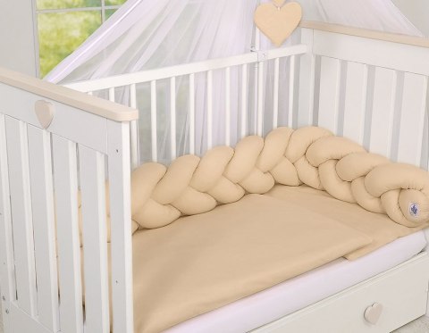 My Sweet Baby Ochraniacz warkocz pleciony do łóżeczka - beżowy