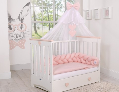 My Sweet Baby Ochraniacz warkocz pleciony do łóżeczka - brudny róż