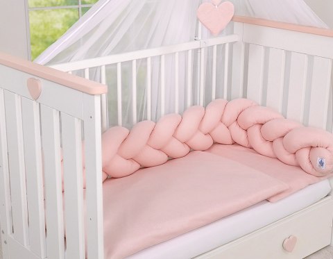 My Sweet Baby Ochraniacz warkocz pleciony do łóżeczka - brudny róż