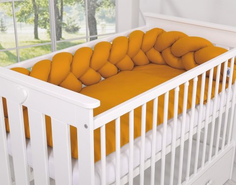 My Sweet Baby Ochraniacz warkocz pleciony do łóżeczka - musztardowy