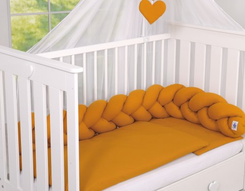 My Sweet Baby Ochraniacz warkocz pleciony do łóżeczka - musztardowy