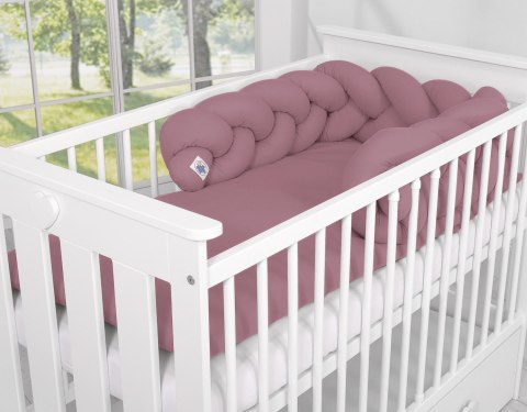 My Sweet Baby Ochraniacz warkocz pleciony do łóżeczka - róż retro