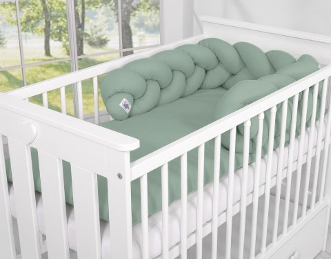 My Sweet Baby Ochraniacz warkocz pleciony do łóżeczka - szałwia