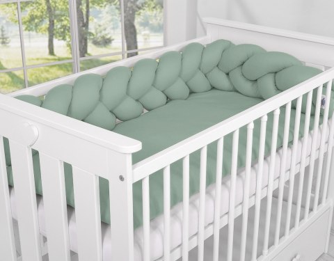 My Sweet Baby Ochraniacz warkocz pleciony do łóżeczka - szałwia