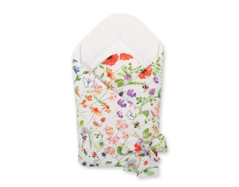 Bobono Dwustronny rożek dla niemowląt miękki z wiązaniem - łąka