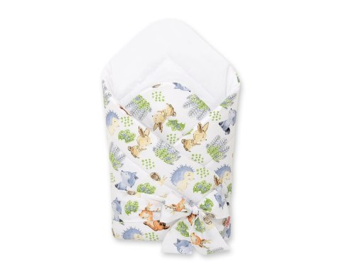 Bobono Dwustronny rożek dla niemowląt miękki z wiązaniem - leśna przygoda