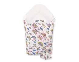 Bobono Dwustronny rożek dla niemowląt miękki z wiązaniem - tęcza