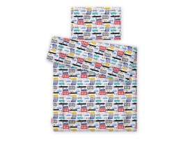 Bobono Komplet pościeli dla dzieci z wypełnieniem 120x90cm - kolorowe autka