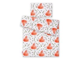 Bobono Komplet pościeli dla dzieci z wypełnieniem 120x90cm - wiewiórki białe