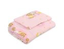 Bobono Komplet pościeli dla niemowląt z wypełnieniem 2-cz 75x100cm NEWBORN - Misie w chmurkach różowe