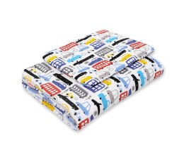 Bobono Komplet pościeli dla niemowląt z wypełnieniem 2-cz 75x100cm NEWBORN - autka kolorowe