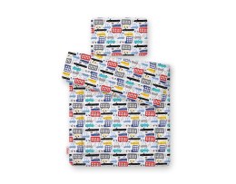 Bobono Komplet pościeli dla niemowląt z wypełnieniem 2-cz 75x100cm NEWBORN - autka kolorowe