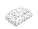 Bobono Komplet pościeli dla niemowląt z wypełnieniem 2-cz 75x100cm NEWBORN - chmurki szare