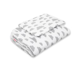 Bobono Komplet pościeli dla niemowląt z wypełnieniem 2-cz 75x100cm NEWBORN - chmurki szare