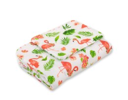 Bobono Komplet pościeli dla niemowląt z wypełnieniem 2-cz 75x100cm NEWBORN - flamingi koralowe
