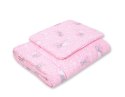 Bobono Komplet pościeli dla niemowląt z wypełnieniem 2-cz 75x100cm NEWBORN - króliczki różowe