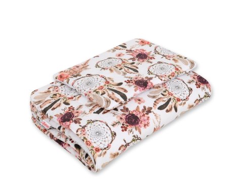 Bobono Komplet pościeli dla niemowląt z wypełnieniem 2-cz 75x100cm NEWBORN - łapacze snów kwiatowe