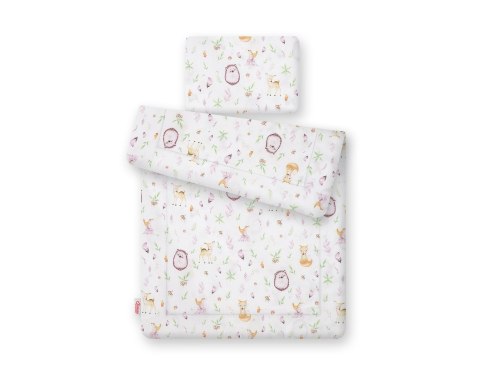 Bobono Komplet pościeli dla niemowląt z wypełnieniem 2-cz 75x100cm NEWBORN - leśna delikatność