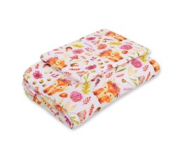 Bobono Komplet pościeli dla niemowląt z wypełnieniem 2-cz 75x100cm NEWBORN - lisek w wianku