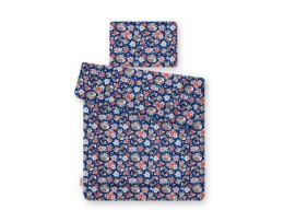 Bobono Komplet pościeli dla niemowląt z wypełnieniem 2-cz 75x100cm NEWBORN - lisia rodzinka na granacie