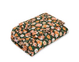 Bobono Komplet pościeli dla niemowląt z wypełnieniem 2-cz 75x100cm NEWBORN - lisia rodzinka na zieleni