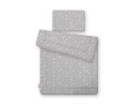 Bobono Komplet pościeli dla niemowląt z wypełnieniem 2-cz 75x100cm NEWBORN - mini gwiazdki białe na szarym