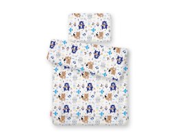 Bobono Komplet pościeli dla niemowląt z wypełnieniem 2-cz 75x100cm NEWBORN - misie granatowe