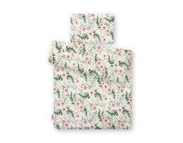 Bobono Komplet pościeli dla niemowląt z wypełnieniem 2-cz 75x100cm NEWBORN - peonie różowe