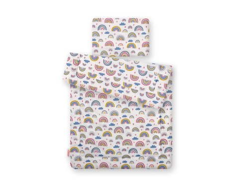 Bobono Komplet pościeli dla niemowląt z wypełnieniem 2-cz 75x100cm NEWBORN - tęcza