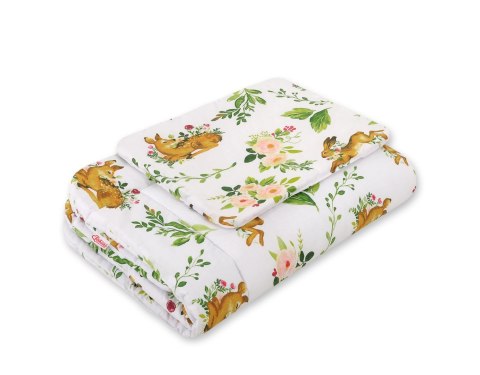 Bobono Komplet pościeli dla niemowląt z wypełnieniem 2-cz 75x100cm NEWBORN - w lesie