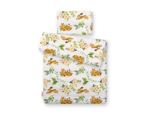 Bobono Komplet pościeli dla niemowląt z wypełnieniem 2-cz 75x100cm NEWBORN - w lesie