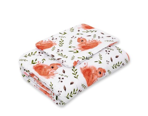 Bobono Komplet pościeli dla niemowląt z wypełnieniem 2-cz 75x100cm NEWBORN - wiewiórki