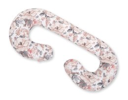 Bobono Poduszka ciążowa typu C dla kobiet w ciąży do spania karmienia + zdejmowana poszewka - róże sepia