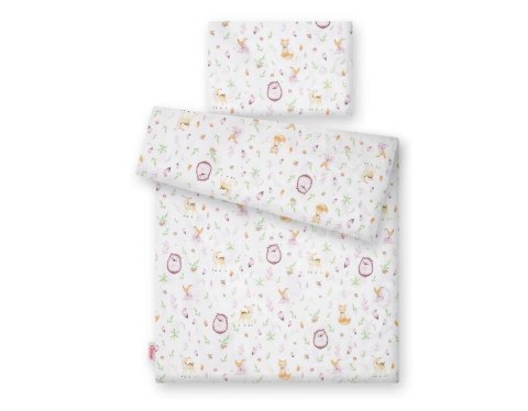 Bobono Pościel dla dzieci 2-częściowa bawełniana 120x90 cm - leśna delikatność
