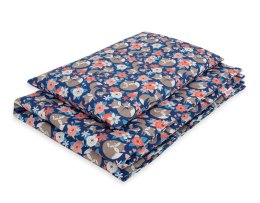 Bobono Pościel dla dzieci 2-częściowa bawełniana 120x90 cm - lisia rodzinka na niebieskim